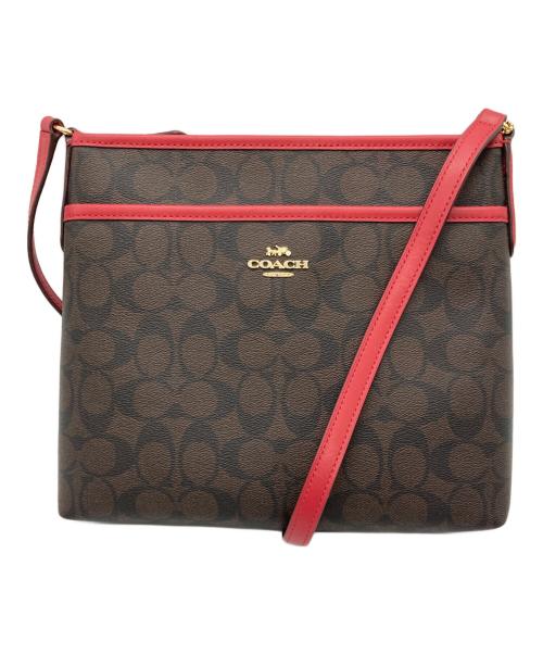 COACH（コーチ）COACH (コーチ) ショルダーバッグ レッド×ブラウン 未使用品の古着・服飾アイテム