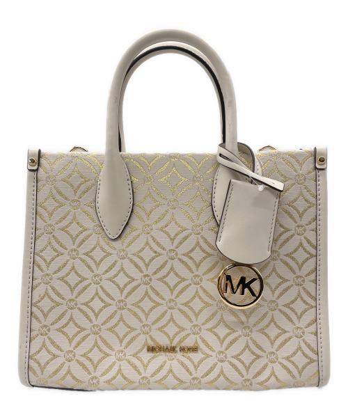 MICHAEL KORS（マイケル・コース）MICHAEL KORS (マイケル・コース) ミレラ ジャガード ハンドバッグ ホワイト 未使用品の古着・服飾アイテム
