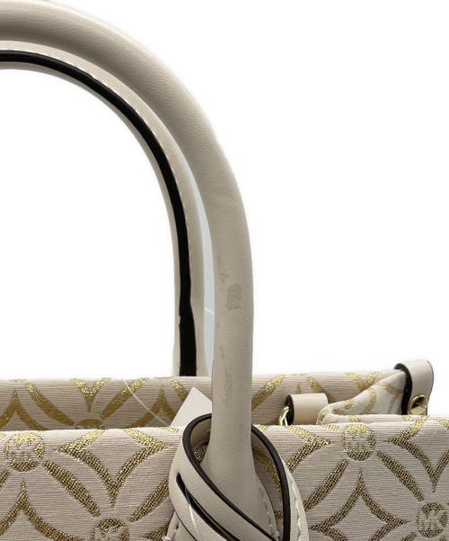 MICHAEL KORS（マイケル・コース）MICHAEL KORS (マイケル・コース) ミレラ ジャガード ハンドバッグ ホワイト 未使用品の古着・服飾アイテム
