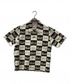 WEIRDOウィアード）の古着「RINGING - S/S SHIRTS」｜ベージュ×ブラック