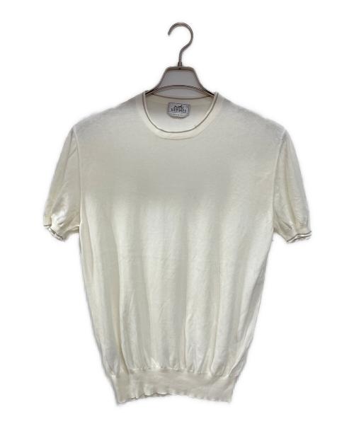 HERMES（エルメス）HERMES (エルメス) 半袖ニット ベージュ サイズ:Lの古着・服飾アイテム
