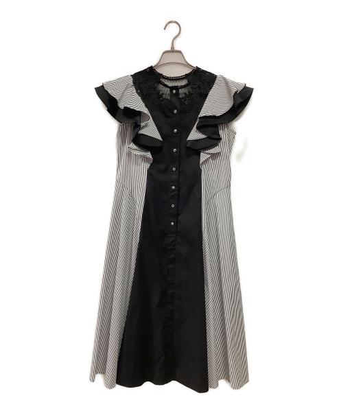 furfur（ファーファー）FURFUR (ファーファー) ノースリーブワンピース ブラック×ホワイト サイズ:1の古着・服飾アイテム