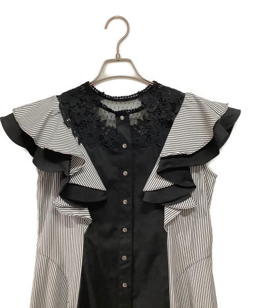 furfur（ファーファー）FURFUR (ファーファー) ノースリーブワンピース ブラック×ホワイト サイズ:1の古着・服飾アイテム