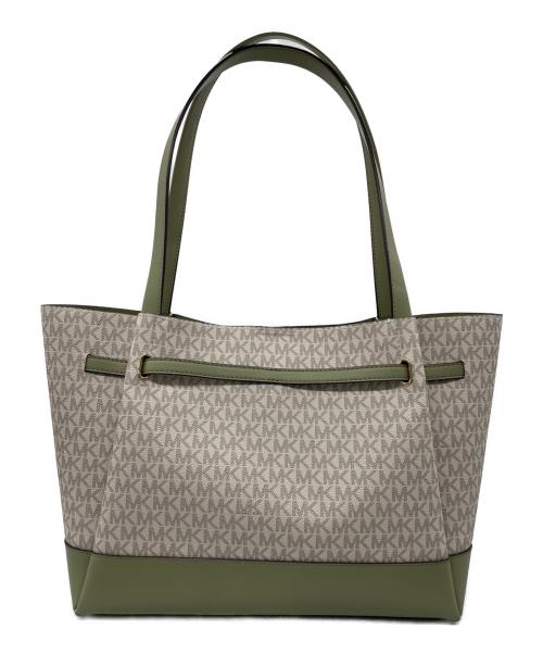MICHAEL KORS（マイケル・コース）MICHAEL KORS (マイケル・コース) トートバッグ ホワイト×グリーンの古着・服飾アイテム