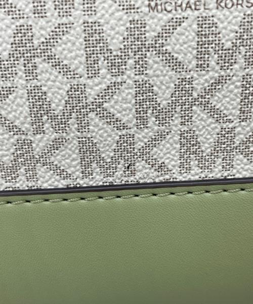 MICHAEL KORS（マイケル・コース）MICHAEL KORS (マイケル・コース) トートバッグ ホワイト×グリーンの古着・服飾アイテム