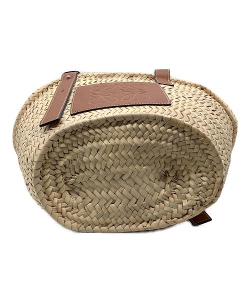 LOEWE（ロエベ）LOEWE (ロエベ) バスケットバッグ（ヤシの葉&カーフ） ミディアムサイズ  ベージュ×ブラウンの古着・服飾アイテム