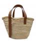 LOEWE (ロエベ) バスケットバッグ（ヤシの葉&カーフ） ミディアムサイズ  ベージュ×ブラウン：45000円