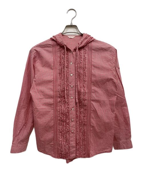 PINK HOUSE（ピンクハウス）PINK HOUSE (ピンクハウス) フーデット長袖ブラウス レッド サイズ:記載なしの古着・服飾アイテム