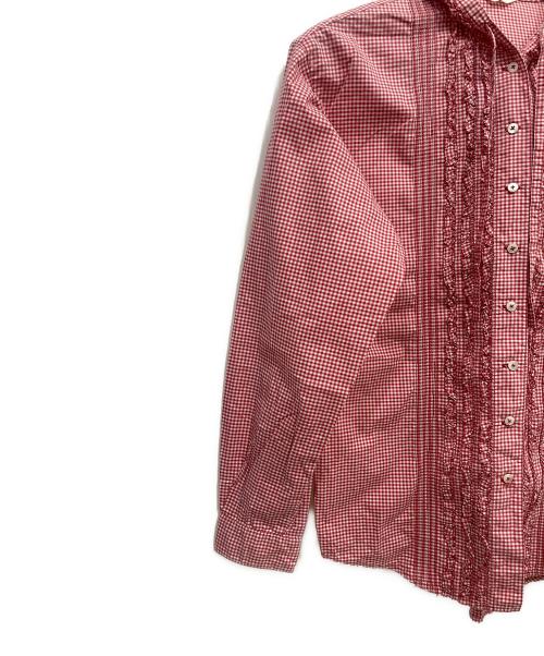 PINK HOUSE（ピンクハウス）PINK HOUSE (ピンクハウス) フーデット長袖ブラウス レッド サイズ:記載なしの古着・服飾アイテム