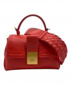 BOTTEGA VENETAボッテガベネタ）の古着「ピアッツァ　2WAYバッグ」｜レッド
