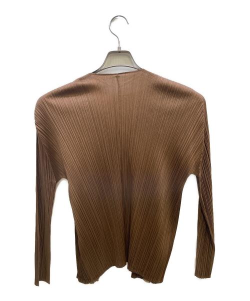 PLEATS PLEASE（プリーツプリーズ）PLEATS PLEASE (プリーツプリーズ) プリーツカーディガン ブラウン サイズ:3の古着・服飾アイテム