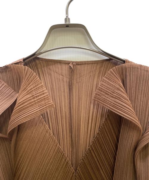 PLEATS PLEASE（プリーツプリーズ）PLEATS PLEASE (プリーツプリーズ) プリーツカーディガン ブラウン サイズ:3の古着・服飾アイテム