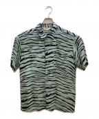 Star OF HOLLYWOODスターオブハリウッド）の古着「HIGH DENSITY RAYON OPEN SHIRT “TIGER”」｜スカイブルー