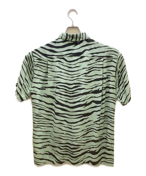 Star OF HOLLYWOOD（スターオブハリウッド）Star OF HOLLYWOOD (スターオブハリウッド) HIGH DENSITY RAYON OPEN SHIRT “TIGER” スカイブルー サイズ:Mの古着・服飾アイテム