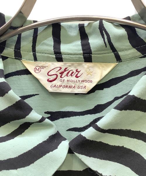 Star OF HOLLYWOOD（スターオブハリウッド）Star OF HOLLYWOOD (スターオブハリウッド) HIGH DENSITY RAYON OPEN SHIRT “TIGER” スカイブルー サイズ:Mの古着・服飾アイテム