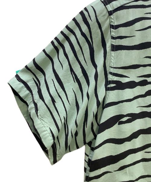 Star OF HOLLYWOOD（スターオブハリウッド）Star OF HOLLYWOOD (スターオブハリウッド) HIGH DENSITY RAYON OPEN SHIRT “TIGER” スカイブルー サイズ:Mの古着・服飾アイテム