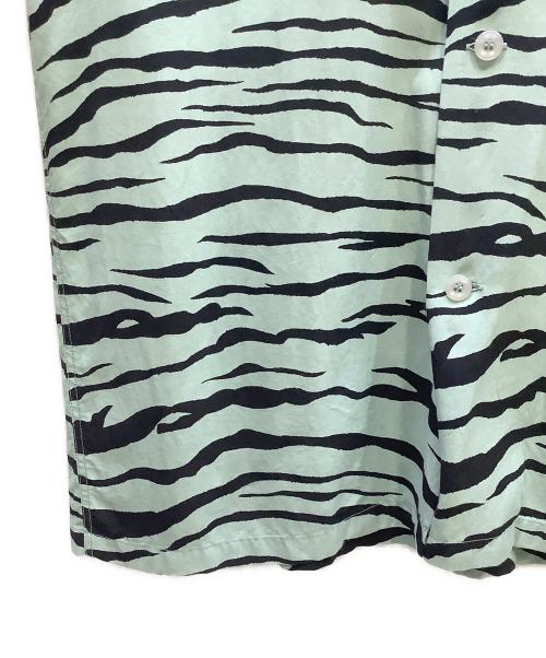 Star OF HOLLYWOOD（スターオブハリウッド）Star OF HOLLYWOOD (スターオブハリウッド) HIGH DENSITY RAYON OPEN SHIRT “TIGER” スカイブルー サイズ:Mの古着・服飾アイテム