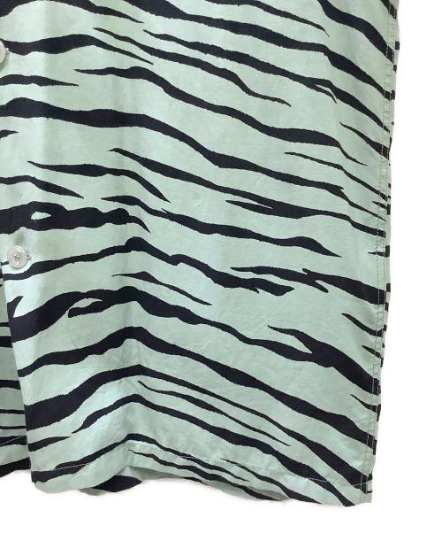 Star OF HOLLYWOOD（スターオブハリウッド）Star OF HOLLYWOOD (スターオブハリウッド) HIGH DENSITY RAYON OPEN SHIRT “TIGER” スカイブルー サイズ:Mの古着・服飾アイテム