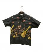 Star OF HOLLYWOODスターオブハリウッド）の古着「ROCK'N'ROLL GUITAR コットンオープンシャツ」｜ブラック