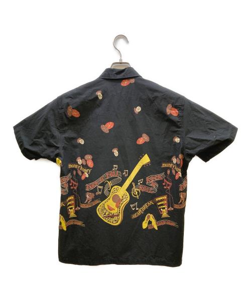 Star OF HOLLYWOOD（スターオブハリウッド）Star OF HOLLYWOOD (スターオブハリウッド) ROCK'N'ROLL GUITAR コットンオープンシャツ ブラック サイズ:Mの古着・服飾アイテム