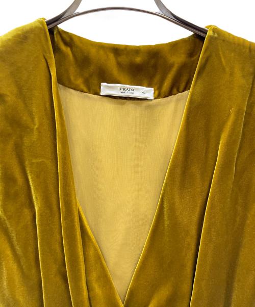 PRADA（プラダ）PRADA (プラダ) ノースリーブ・キャミソールワンピース イエロー サイズ:40の古着・服飾アイテム