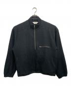 ANCELLMアンセルム）の古着「CUT STRIPE HALF ZIP PULL OVER SHIRT」｜ブラック