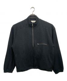 ANCELLM（アンセルム）の古着「CUT STRIPE HALF ZIP PULL OVER SHIRT」｜ブラック