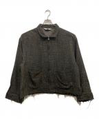 ANCELLMアンセルム）の古着「TWEED ZIP JACKET」｜グリーン