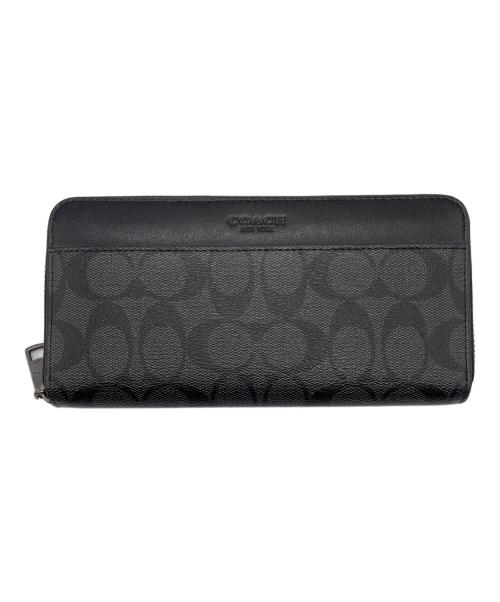 COACH（コーチ）COACH (コーチ) シグネチャー ラウンドファスナー財布 ブラックの古着・服飾アイテム