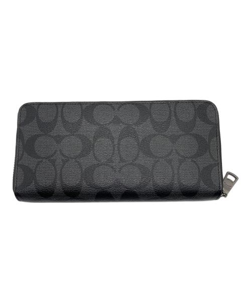 COACH（コーチ）COACH (コーチ) シグネチャー ラウンドファスナー財布 ブラックの古着・服飾アイテム