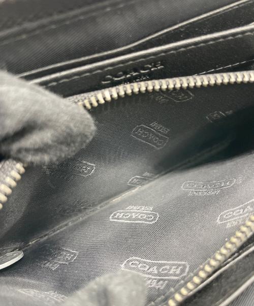 COACH（コーチ）COACH (コーチ) シグネチャー ラウンドファスナー財布 ブラックの古着・服飾アイテム