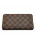 LOUIS VUITTON（ルイ ヴィトン）の古着「ダミエ ラウンドファスナージッピーウォレット」｜ブラウン