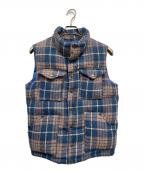 THE NORTH FACE×Harris Tweedザ ノース フェイス×ハリスツイード）の古着「ウールダウンベスト」｜ベージュ×ブルー