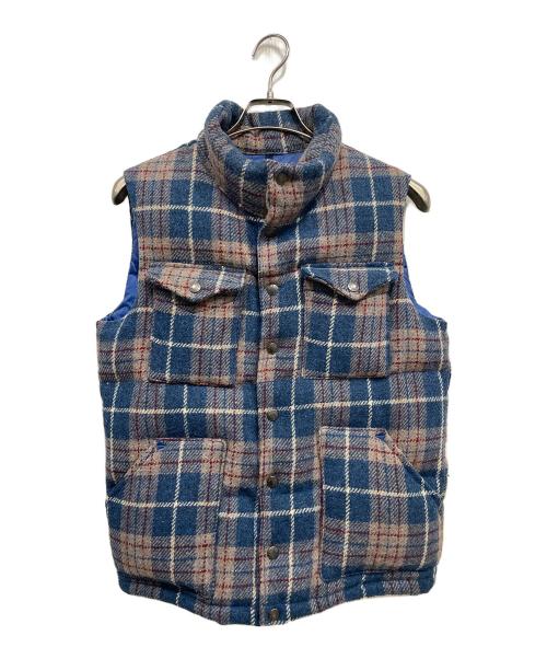 THE NORTH FACE（ザ ノース フェイス）THE NORTH FACE (ザ ノース フェイス) Harris Tweed (ハリスツイード) ウールダウンベスト ベージュ×ブルー サイズ:Sの古着・服飾アイテム