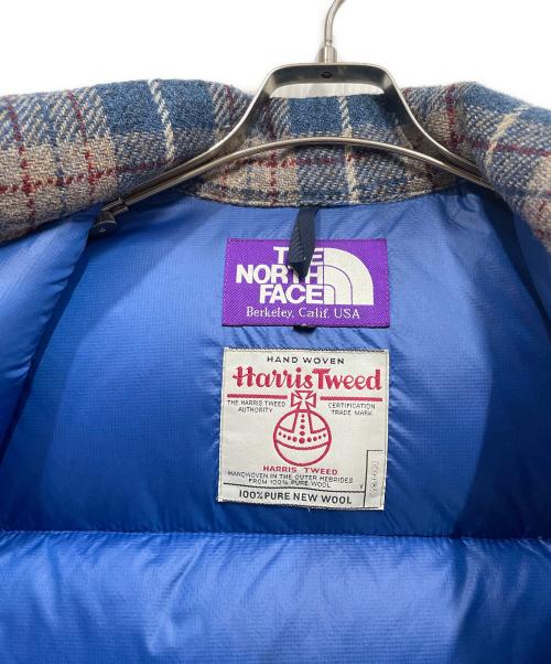 THE NORTH FACE（ザ ノース フェイス）THE NORTH FACE (ザ ノース フェイス) Harris Tweed (ハリスツイード) ウールダウンベスト ベージュ×ブルー サイズ:Sの古着・服飾アイテム