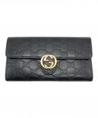 GUCCIグッチ）の古着「インターロッキングG／長財布」｜ブラック