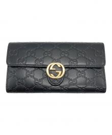 GUCCI（グッチ）の古着「インターロッキングG／長財布」｜ブラック