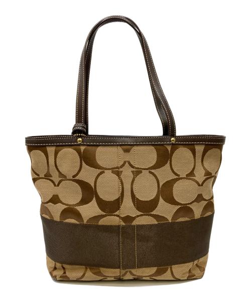 COACH（コーチ）COACH (コーチ) シグネチャートートバッグ ブラウンの古着・服飾アイテム