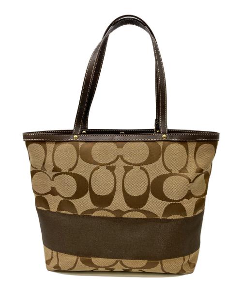 COACH（コーチ）COACH (コーチ) シグネチャートートバッグ ブラウンの古着・服飾アイテム
