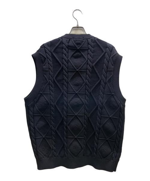 FRED PERRY（フレッドペリー）FRED PERRY (フレッドペリー) ケーブルニットベスト ブラック サイズ:Mの古着・服飾アイテム