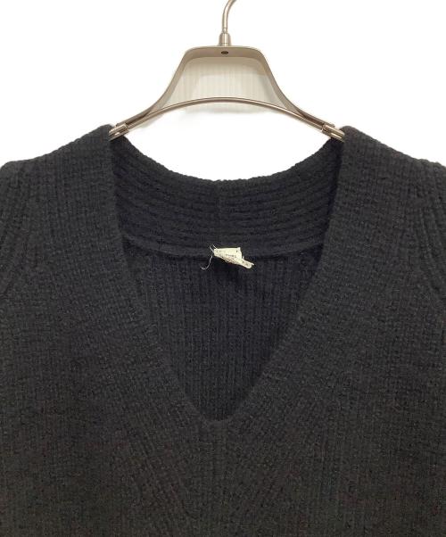 HERMES（エルメス）HERMES (エルメス) Vネックヤクウールニットワンピース ブラック サイズ:36の古着・服飾アイテム