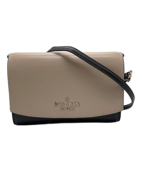 Kate Spade（ケイトスペード）Kate Spade (ケイトスペード) チェーンショルダーバッグ ブラック×ベージュの古着・服飾アイテム
