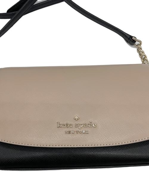 Kate Spade（ケイトスペード）Kate Spade (ケイトスペード) チェーンショルダーバッグ ブラック×ベージュの古着・服飾アイテム