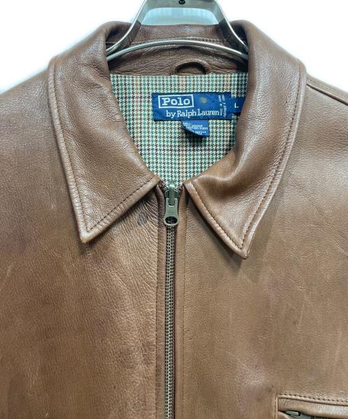 POLO RALPH LAUREN（ポロ・ラルフローレン）POLO RALPH LAUREN (ポロ・ラルフローレン) レザージャケット ブラウン サイズ:Lの古着・服飾アイテム