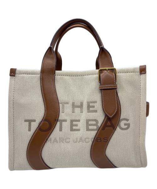 MARC JACOBS（マークジェイコブス）MARC JACOBS (マークジェイコブス) ザウェイビー キャンバス トートバッグ ミディアム ホワイト×ブラウンの古着・服飾アイテム