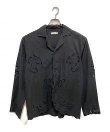 anuke（アンヌーク）の古着「Cutwork Opencollar Shirts」｜ブラック
