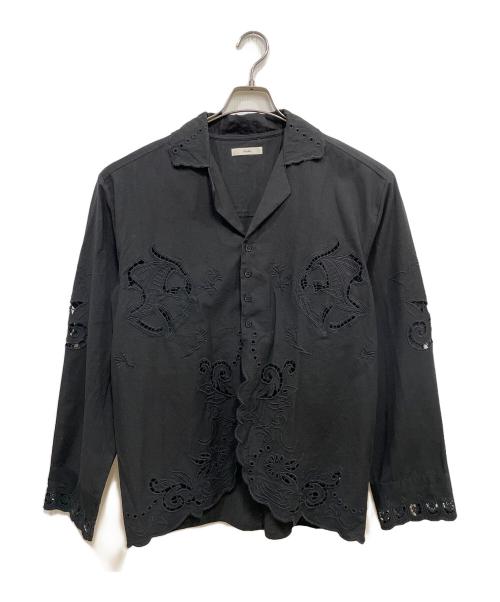 anuke（アンヌーク）ANUKE (アンヌーク) Cutwork Opencollar Shirts ブラック サイズ:Freeの古着・服飾アイテム