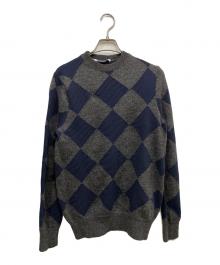 STELLA McCARTNEY（ステラマッカートニー）の古着「ダイヤ柄厚手ニット」｜グレー×ネイビー
