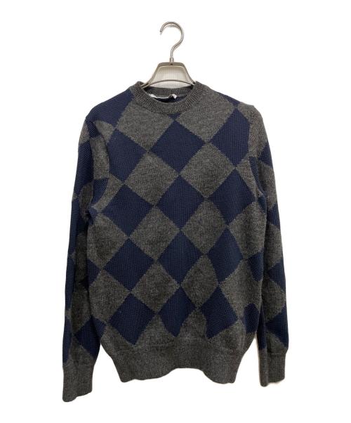 STELLA McCARTNEY（ステラマッカートニー）STELLA McCARTNEY (ステラマッカートニー) ダイヤ柄厚手ニット グレー×ネイビー サイズ:XSの古着・服飾アイテム
