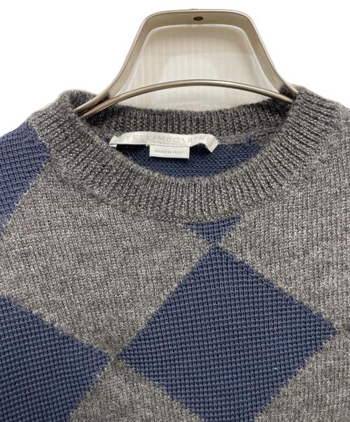 STELLA McCARTNEY（ステラマッカートニー）STELLA McCARTNEY (ステラマッカートニー) ダイヤ柄厚手ニット グレー×ネイビー サイズ:XSの古着・服飾アイテム